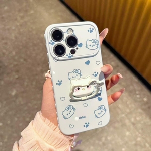 Cartoon KT Cat Bow Stand Soft TPU Mobile Phone <b>Case</b> For <b>IPhone</b> 17 16 15 Pro Max Cute Holder Shockproof LOVE Bracket Back Cover - Product Image 6