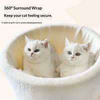 Nouveau Nid pour Chat en Polaire Corail, Moderne, Confortable, Ludique, Personnalisable, Design Créatif et Amusant, Haute Valeur Esthétique, Chaleureux, en Forme de Tasse à Café