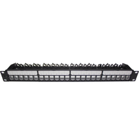 Panel Patch Cat6 24 Port UTP 1U 19 Inch Rack Mount Tanpa Pelindung untuk Jaringan RJ45 dengan Penutup Debu