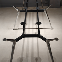 Cadre de table de conférence moderne à six pieds, base évasée en alliage d'aluminium, quincaillerie de mobilier sur mesure pour poste de travail Xinhao ZT-002