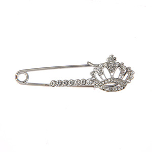 Broche DE CORONA DE CRISTAL <span class=keywords><strong>Etiqueta</strong></span> Correa Pin accesorios Rhinestone Safe Pin hijab bufanda broche alfileres - Product Image 3