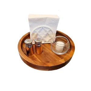 طاولة دوارة من خشب الأكاكاكاز سوزان الدوارة ، صينية خشبية علوي ، لوح دوار ، طاولة دوارة مخصصة للمطبخ