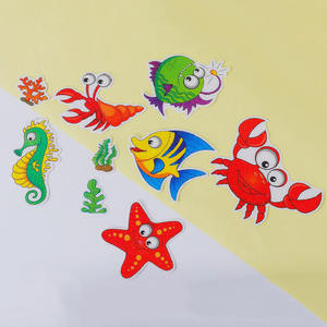 Xuri Trendy Fun salle de bain autocollants mignon dessin animé océan animaux poisson hippocampe facile <span class=keywords><strong>à</strong></span> <span class=keywords><strong>coller</strong></span> étanche pour la sécurité du bain - Product Image 3