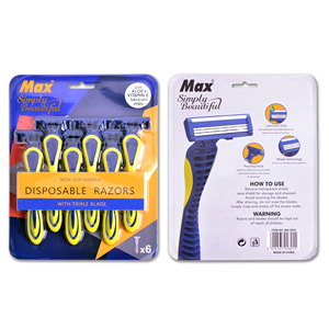 Max 3 Scheermesjes Wegwerp Scheermesjes Voor Mannen Verpakt Door Blisterkaart - Product Image 4