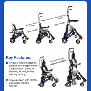 Déambulateur de rééducation des membres inférieurs pour patients hémiplégiques électriques avec entraîneur de marche détachable - Product Image 2