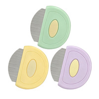 Peigne compact pour animaux de compagnie, peigne anti-puces en métal à dents fines, peigne de toilettage pour chat et chien avec pointes arrondies pour petits animaux à peau sensible