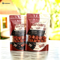 Vente en gros de viande de bœuf séchée épicée personnalisée, prête à consommer, en sachet de qualité alimentaire, avec faible MOQ