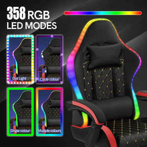 Ajunion RGB chơi game ghế LED chiếu sáng hệ thống máy tính ghế điều khiển từ xa hoạt động bàn ghế năng động chơi game bầu không khí Màu Đỏ - Product Image 6