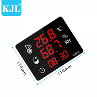 Compteur de température ambiante thermomètre numérique avec humidité murale et debout double usage écran LED horloge murale alarme de Sauna