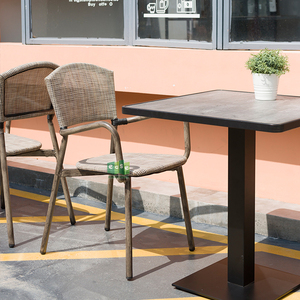 Mesa y silla de aluminio para cafetería, restaurante al aire libre, comercial, E1160 + E9612TCS1 - Product Image 4