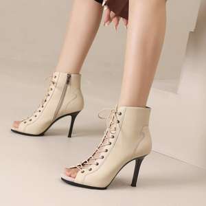 Sepatu Dansa Wanita Model Tinggi Sederhana, Sandal Ujung Terbuka, Hak Tinggi, untuk Jazz, Tango, Ballroom, Bachata, dan Tarian Bebas - Product Image 2