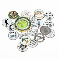 Ensemble de marqueurs de golf en acier inoxydable personnalisés OEM avec logo personnalisé, design de pièce de monnaie pour clubs de golf