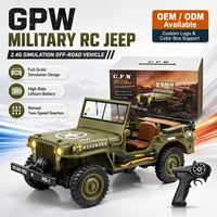 CoolBank HG4-58 Voiture RC militaire Willis à l'échelle 1:14, 2.4G 4x4, avec lumières et sons, véhicule télécommandé en métal