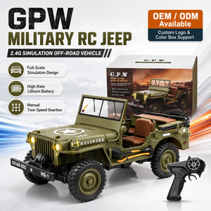 CoolBank HG4-58, Coche Militar Willis RC a <span class=keywords><strong>Escala</strong></span> <span class=keywords><strong>1</strong></span>:14, 2.4G, 4WD, con Luces, Sonido y Control Remoto, Vehículo de Metal - Product Image 1