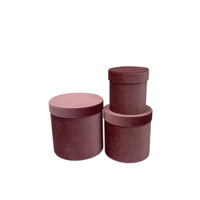 Ensemble de trois boîtes à fleurs en velours doré personnalisables pour fleurs fraîches, cadeaux de mariage, emballage en carton composite