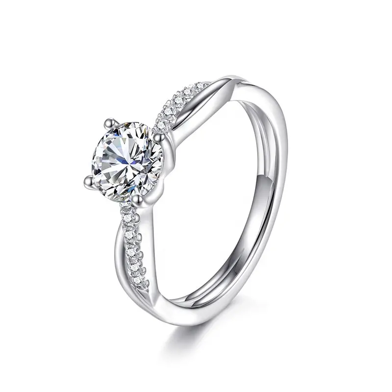 Eternidade marca moissanite anel anel moissanite diamante s925 prata anel fino para noivado