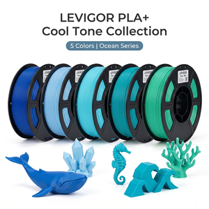Filamento para Impresora 3D LEVIGOR PLA+ 1.75mm 1kg, Serie Océano en Tonos Fríos, 5 Colores para Impresión FDM - Product Image 1