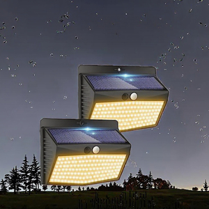 100/212 LED <b>Wireless</b> Solar Plastic Outdoor Garden Wall <b>Lamp</b> IP54 Waterproof PIR Motion Sensor for Emergency - Product Image 3