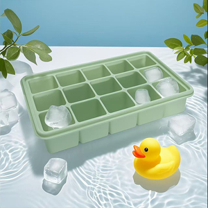 Silicone cubetto di ghiaccio 15 stampi con coperchio rimovibile riutilizzabile congelatore vassoi per whisky alimenti per bambini - Product Image 6