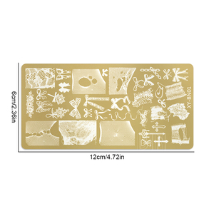 ใหม่แผ่นปั๊มเล็บฝรั่งเศสขนาด6*12ซม. เครื่องมือทำเล็บดอกไม้ศิลปะแบบแปลกๆแผ่นเหล็กแม่แบบเล็บ - Product Image 6