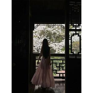 Vestido sin mangas rosa con cuello en U para mujer, ajustado, con cintura ceñida, falda larga de encaje tipo lápiz, transpirable, dulce, informal para el día a día. - Product Image 5