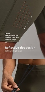 Pantaloncini da Corsa a Compressione per Uomo, Elastici e Traspiranti con Fori, Asciugatura Rapida, Ideali per Maratona - Product Image 4
