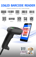 Lecteur de codes-barres 1D 2D filaire USB portable avec LED rouge pour les points de vente, les supermarchés, les entrepôts et l'inventaire