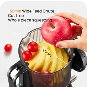 SJ-057 Extracteur de jus à froid à mastication avec <span class=keywords><strong>goulotte</strong></span> d'alimentation large de 5,12 pouces, facile à nettoyer, portable, électrique, lent, <span class=keywords><strong>pour</strong></span> agrumes et légumes, usage domestique, faible vitesse - Product Image 3