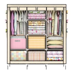 Armoire de chambre à coucher <span class=keywords><strong>portable</strong></span> imperméable de grande taille en tissu non tissé avec un design moderne, pliable et avec des poches latérales pour le mobilier de la maison - Product Image 3