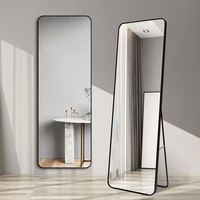 Miroir mural pleine longueur moderne et élégant en or et noir pour chambre à coucher, grand miroir de dressing