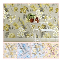 Papier peint PVC moderne à motif floral 3D, couleur verte, imperméable, ignifuge, pour murs de salon universels, solution de design graphique