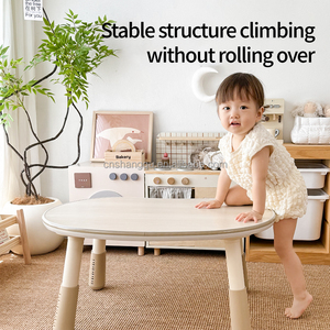 Phong Cách Hiện Đại Bằng Gỗ Đậu Phộng Bàn Ghế Chiều Cao Có Thể Điều Chỉnh Cho Trẻ Mới Biết Đi Trẻ Em Bàn Cho Nhà Hoặc Nhà Giữ Trẻ Với Phim Hoạt Hình Phong Cách - Product Image 5
