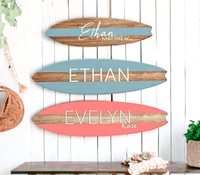 Nom personnalisé Mini Surfboard Decor-Planche de surf Decor Planche de surf en bois Planche de surf décorative Baby Name Sign