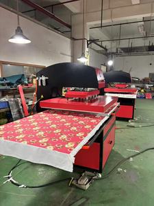 Presse à chaud pneumatique double station de grande taille rouge J Air Compressor pour sublimation, deux tables 80*100cm pour tapis de souris - Product Image 6