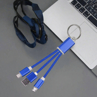 Cadeau promotionnel, logo personnalisé, porte-clés 3 en 1, câble tressé en PVC, charge rapide, chargeur magnétique pour téléphone, connecteurs USB-C Micro USB