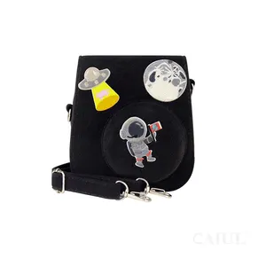富士フイルムInstax Mini11保護ケース用DIY刺Embroideryステッカーシリーズフェルトインスタントカメラバッグ