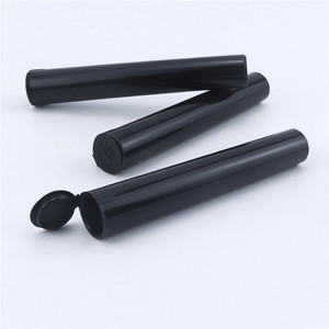 Conteneur en tube plastique noir hermétique pour pré-rouleaux et cônes, logo personnalisé disponible - Product Image 3