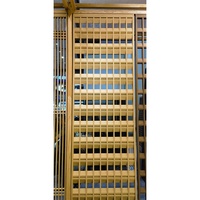 Paravents de séparation de pièce en bois massif, style moderne, avec grillage et textures 3D sculptées intégrées