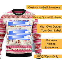 Pull de Noël moche personnalisé – Pull de Noël drôle et personnalisé en tricot, texte/logo personnalisé ODM, cadeau de Noël en coton pour hommes/femmes