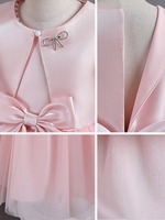 Grande Robe Tutu d'Été pour Fille, Bébé et Enfant, Idéale pour Fête d'Anniversaire, Baptême ou Cérémonie, Style Princesse Mignonne avec Grand Nœud