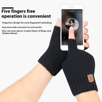 Automne hiver tricoté demi-doigts gants tricotés acrylique pour étudiants résistant au froid épaissi pour l'écriture conduite transfrontalière