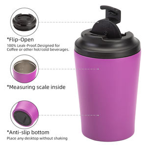 Mug à café isotherme en acier inoxydable 304 de 600 ml avec poignée, double paroi, couvercle, logo personnalisé, portable, pour le camping - Product Image 3