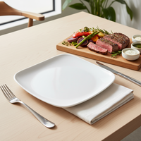Assiettes carrées en mélamine blanches, écologiques, de haute qualité, pour fêtes, style européen, motif personnalisé, vente en gros à prix abordable