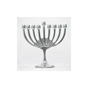 Portavelas de aluminio Menora 9 Lights decorativo superventas portavelas de buena calidad Hanukkah