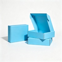 Boîtes en carton recyclables de haute qualité pour l'emballage des cils cosmétiques, boîte d'expédition bleue en carton ondulé avec logo personnalisé