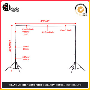 Photography <b>Backdrop</b> <b>Stand</b> 2.8x3m Aluminum Alloy Telescopic Crossbar Studio Equipment - Product Image 2