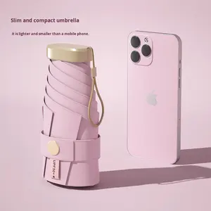 Paraguas Mini de Bolsillo con Protección Solar y de Lluvia, Doble Uso, con Logotipo Impreso para Mujer, 50% de Descuento, Stock Disponible para Mayoristas - Product Image 4