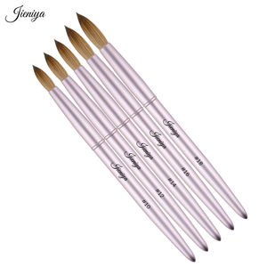 Fabricante de brochas de uñas, venta al por mayor, mango de Metal rosa, brocha acrílica <span class=keywords><strong>Original</strong></span> <span class=keywords><strong>Kolinsky</strong></span> puro para decoración de uñas para salón de uñas - Product Image 4