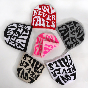 LOVE NEVER FAILS – Bonnet unisexe Y2K avec slogan Hip-Pop, tricoté élastique et tendance pour femme/homme, chaud pour le cyclisme hivernal - Product Image 2