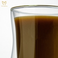 Gobelet à café réutilisable de bonne qualité, en verre borosilicate à double paroi